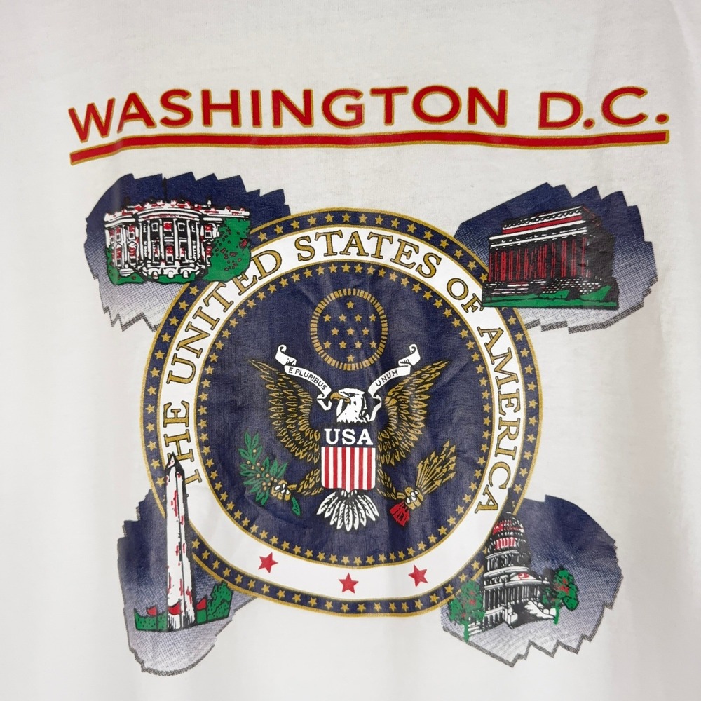 Gildan Washington DC Presidential Seal Eagle Graphic T-Shirt Mens XL White